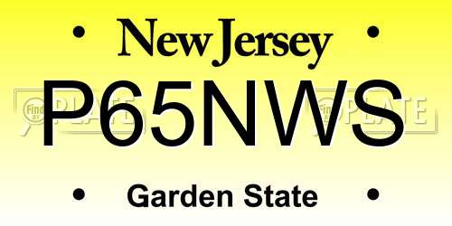 P65NWS New Jersey License Plate