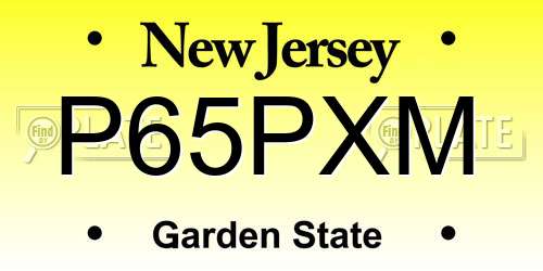 P65PXM New Jersey License Plate