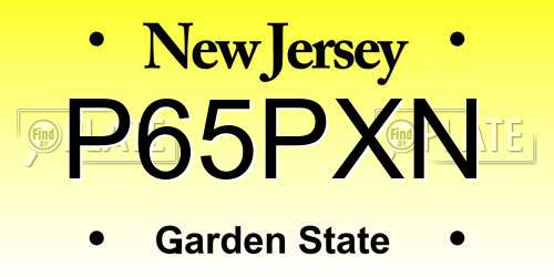 P65PXN New Jersey License Plate