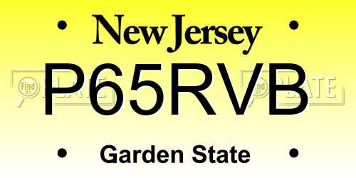 P65RVB New Jersey License Plate