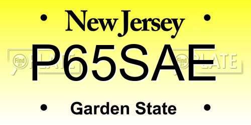P65SAE New Jersey License Plate