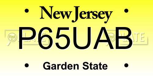 P65UAB New Jersey License Plate