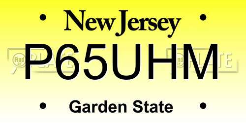 P65UHM New Jersey License Plate