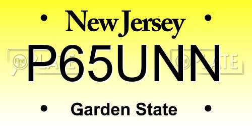 P65UNN New Jersey License Plate