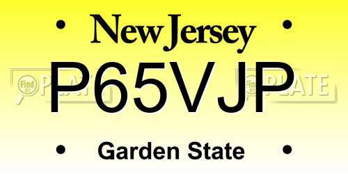 P65VJP New Jersey License Plate