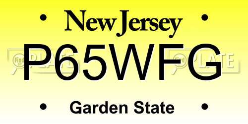 P65WFG New Jersey License Plate