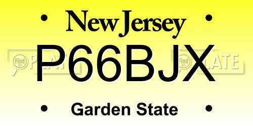 P66BJX New Jersey License Plate