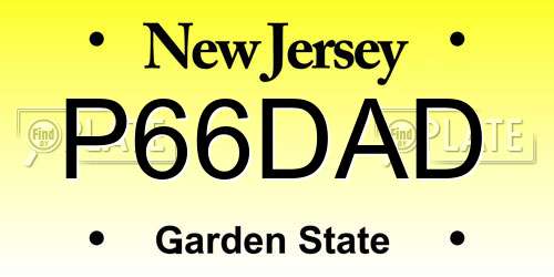 P66DAD New Jersey License Plate