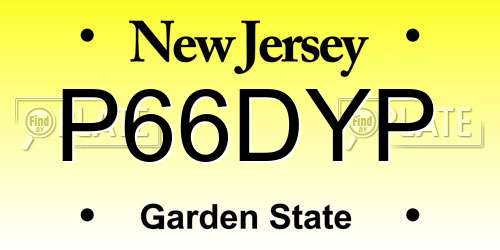 P66DYP New Jersey License Plate