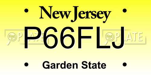 P66FLJ New Jersey License Plate