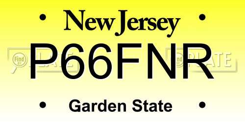 P66FNR New Jersey License Plate