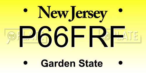 P66FRF New Jersey License Plate