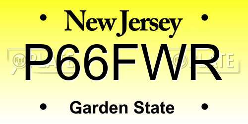 P66FWR New Jersey License Plate