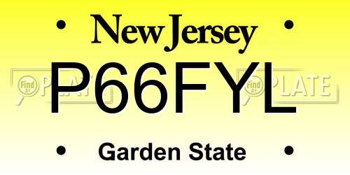 P66FYL New Jersey License Plate