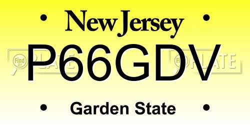 P66GDV New Jersey License Plate