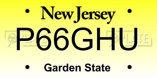 P66GHU New Jersey License Plate