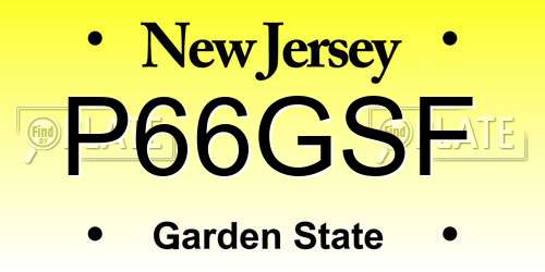 P66GSF New Jersey License Plate