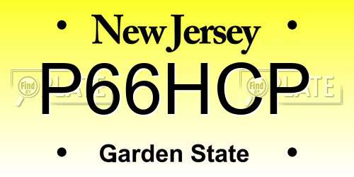 P66HCP New Jersey License Plate