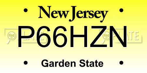 P66HZN New Jersey License Plate