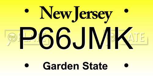 P66JMK New Jersey License Plate