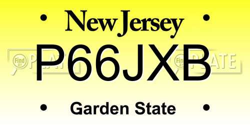 P66JXB New Jersey License Plate