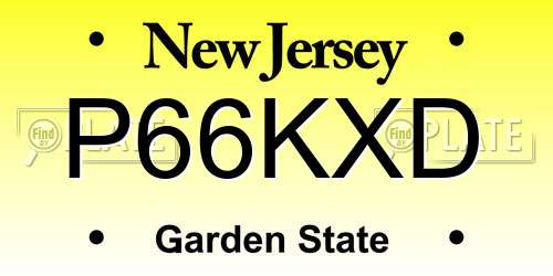 P66KXD New Jersey License Plate