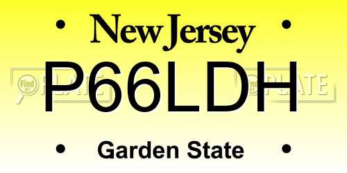 P66LDH New Jersey License Plate