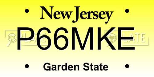 P66MKE New Jersey License Plate