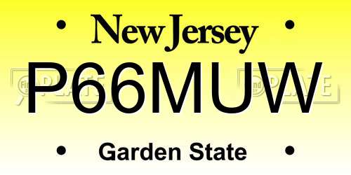 P66MUW New Jersey License Plate