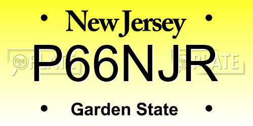 P66NJR New Jersey License Plate