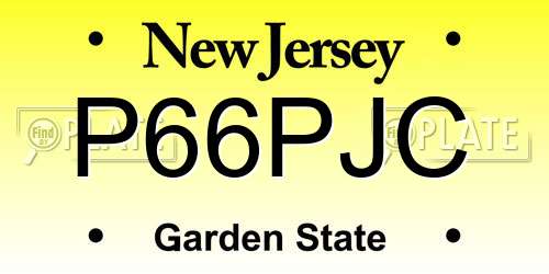 P66PJC New Jersey License Plate