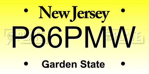 P66PMW New Jersey License Plate