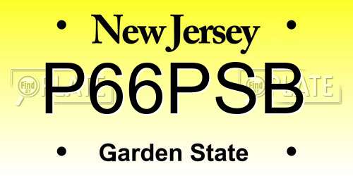 P66PSB New Jersey License Plate