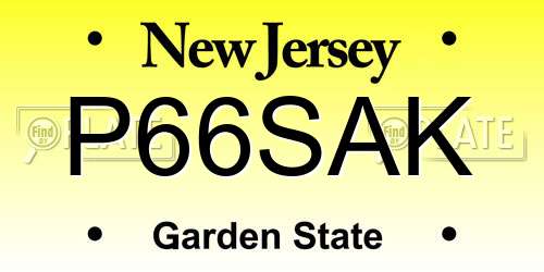 P66SAK New Jersey License Plate