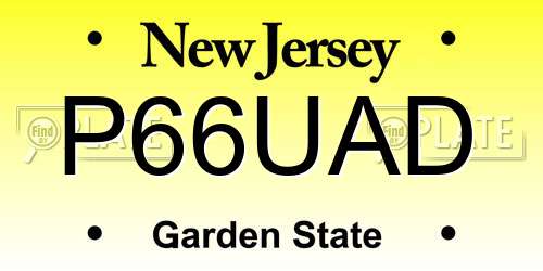 P66UAD New Jersey License Plate