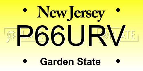 P66URV New Jersey License Plate