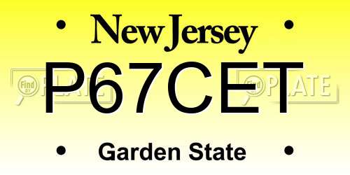P67CET New Jersey License Plate