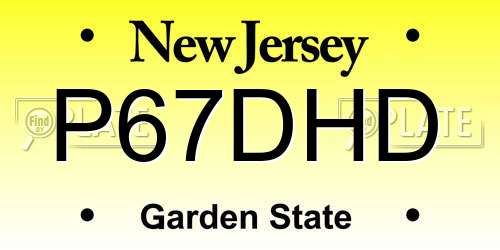 P67DHD New Jersey License Plate