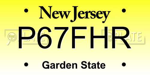 P67FHR New Jersey License Plate