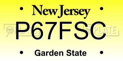 P67FSC New Jersey License Plate