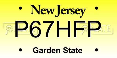 P67HFP New Jersey License Plate