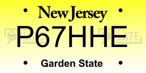P67HHE New Jersey License Plate