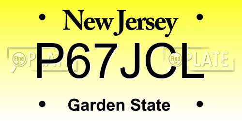 P67JCL New Jersey License Plate