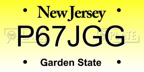 P67JGG New Jersey License Plate