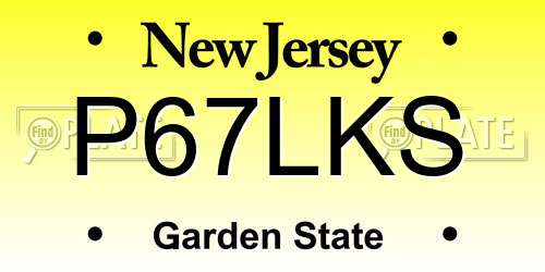 P67LKS New Jersey License Plate