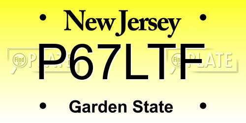 P67LTF New Jersey License Plate