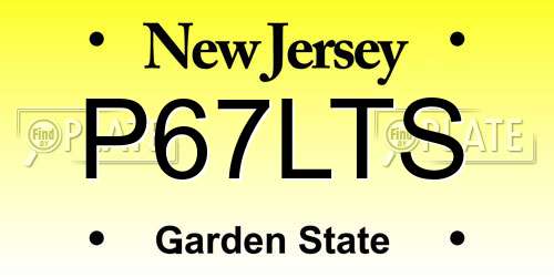 P67LTS New Jersey License Plate