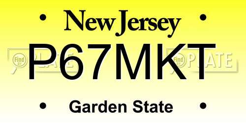P67MKT New Jersey License Plate