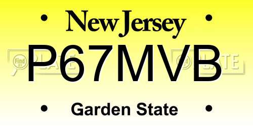 P67MVB New Jersey License Plate