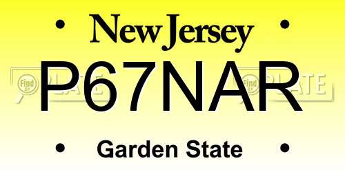P67NAR New Jersey License Plate